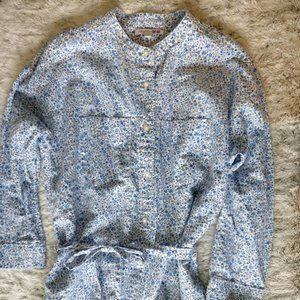 Liberty of London for Uniqlo Blue Floral Shirt Dress - XS